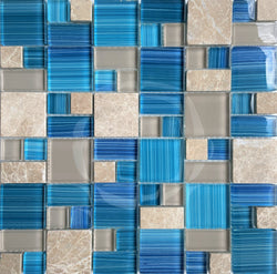 Kauai Stone Mix tile is suitable for shower walls, backsplash, and Pools - Tiles and Deco