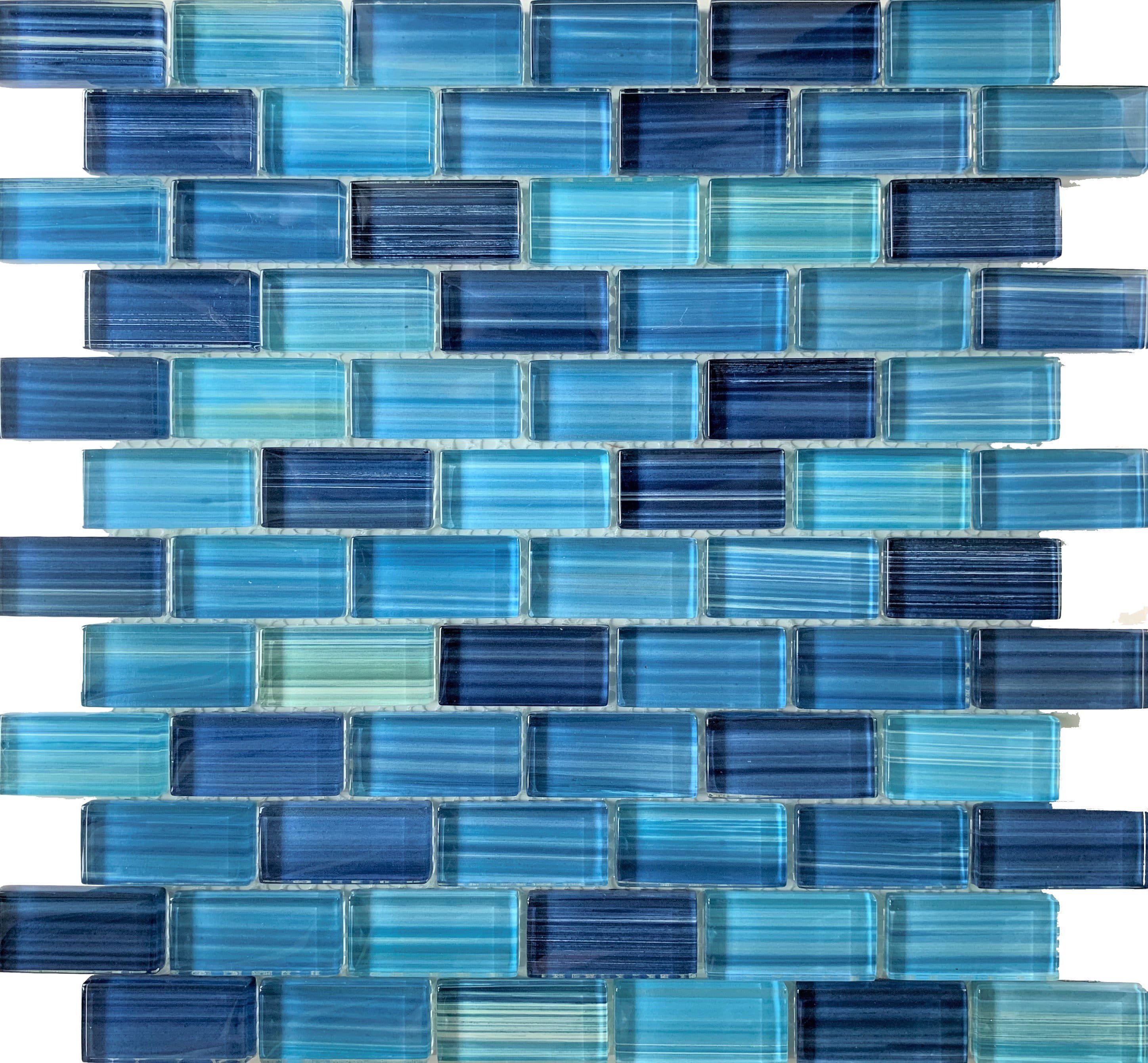 Kauai Blue 1x2 Glass Pool Tile for Pools and Spas | Tiles and Deco