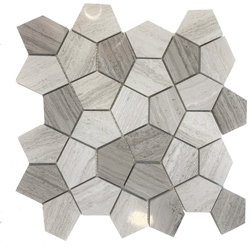 Marble Arena Pentagon tile is great for Accent Walls, Backsplash, Decorations Walls, Bathrooms, Shower floors. and More - Tiles and Deco