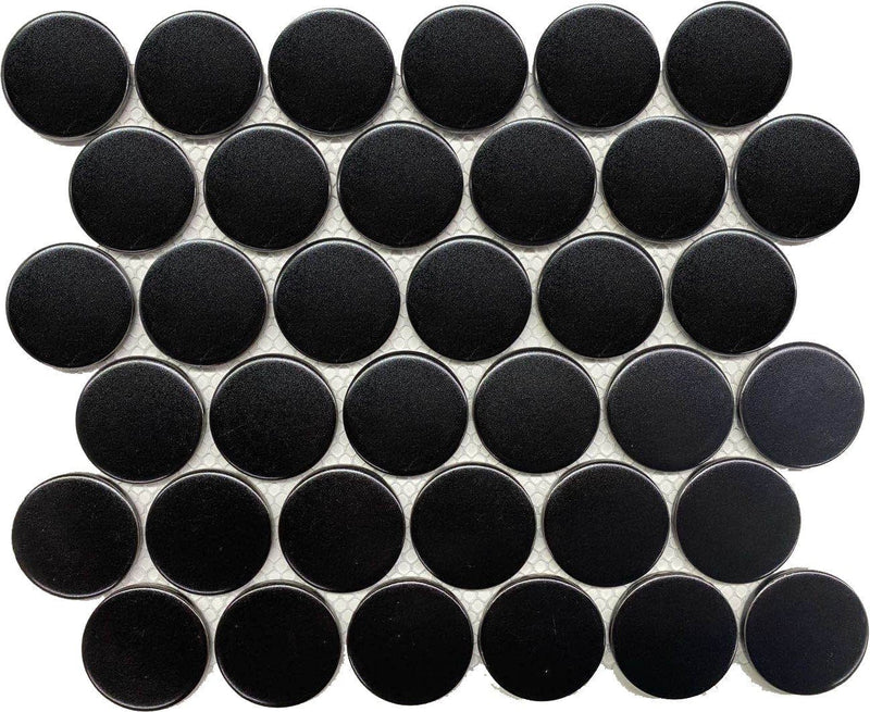 matte black penny tile