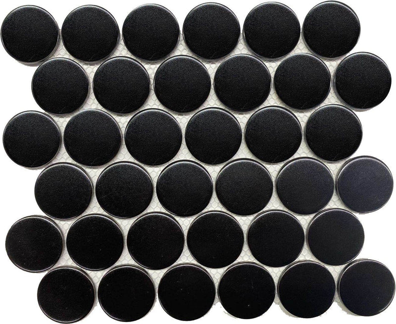 2" Black Matte Dots 12x12 - Tiles and Deco