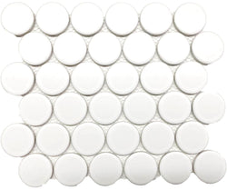 2" White Matt Dots Mosaic - Tiles and Deco