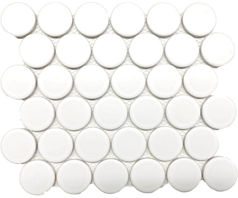 White Matt Dots Mosaic tiles