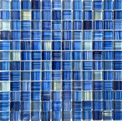 Maui Gold Blue 1X1 Glass Tile Brings a Perfect Sea Blue Color to a glass tile that can highlight your environment. It can be used in pools, Spas, Waterlines, Walls, Bathrooms, Showers, and Backsplash.