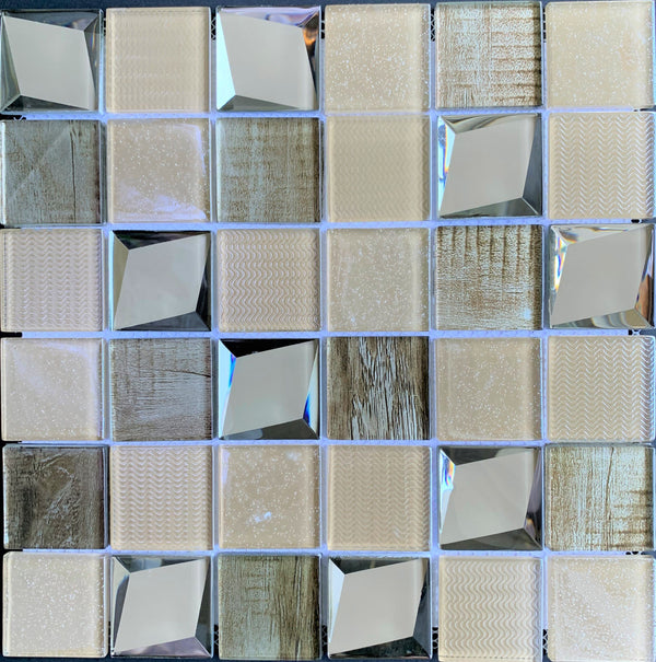Modern Beige Glass Tile is great for Accent Walls, Backsplash, Decorations Walls, Bathrooms, and More - Tiles and Deco