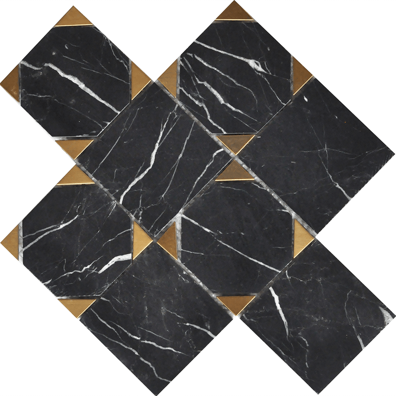 Mosaic Nero Marquina Square 9x9 - Tiles and Deco