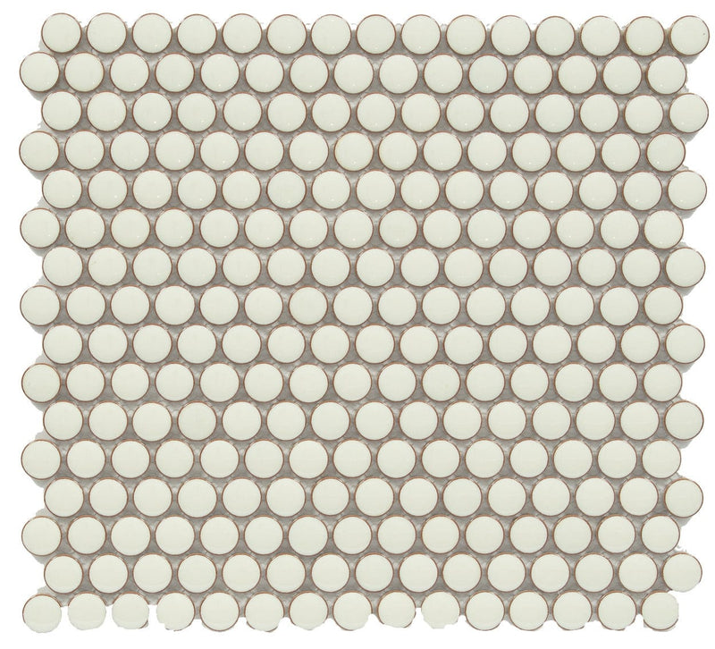 Pearl White Penny Round 12x12 - Tiles and Deco