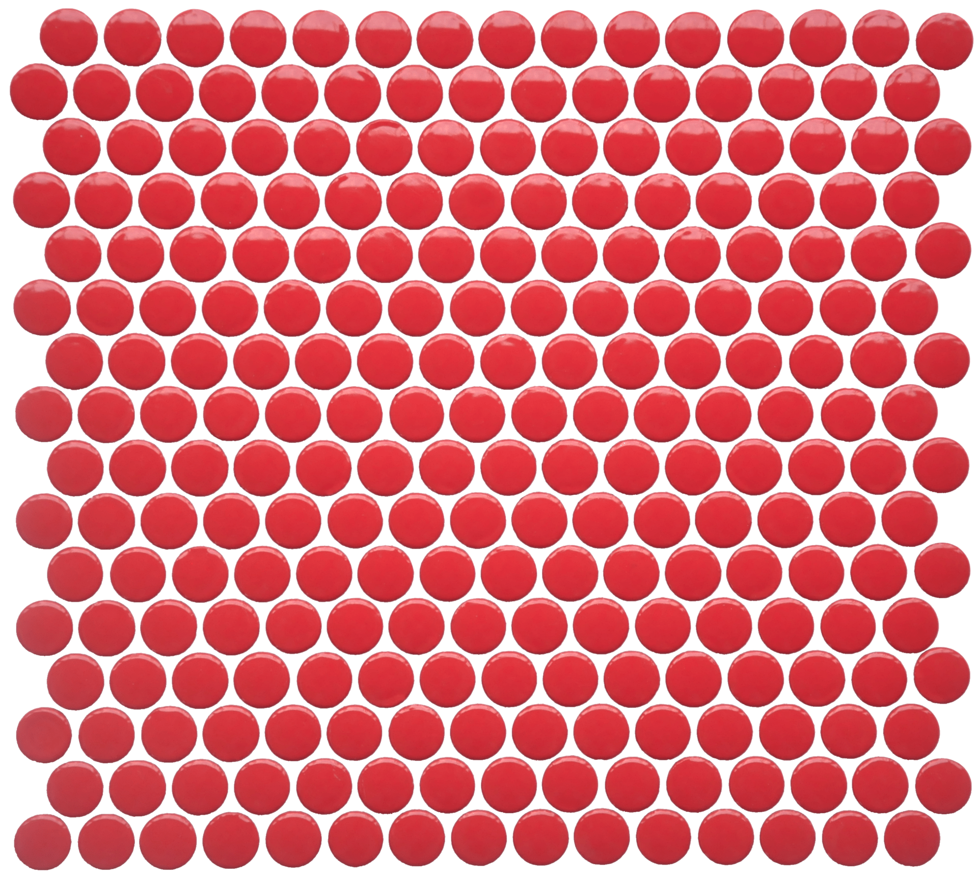 Mosaics Red Pepper Penny Round 12x12 - Tiles and Deco