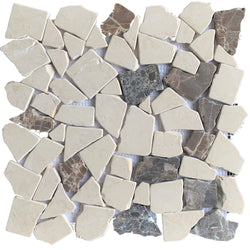Rivera Pebble Emperador tile is great for Accent Walls, Backsplash, Bathrooms, Shower Floors, and More - Tiles and Deco
