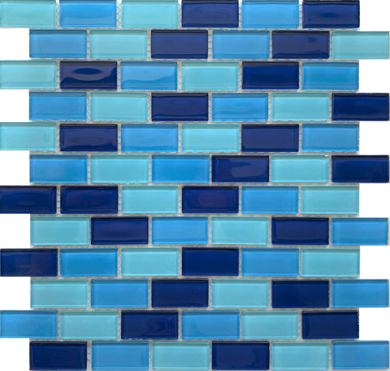 Royal Blue 1x2 Glass Tile - Tiles and Deco