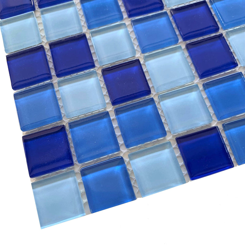 Royal Light Blue 1x1 Glass Pool Tile - Tiles and Deco