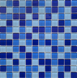 Royal Light Blue 1x1 Glass Pool Tile - Tiles and Deco