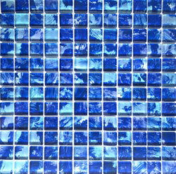 Storm Blue 1X1 tile can be used in pools, Spas, Waterlines, Walls, Bathrooms, Showers, and Backsplash - Tiles and Deco