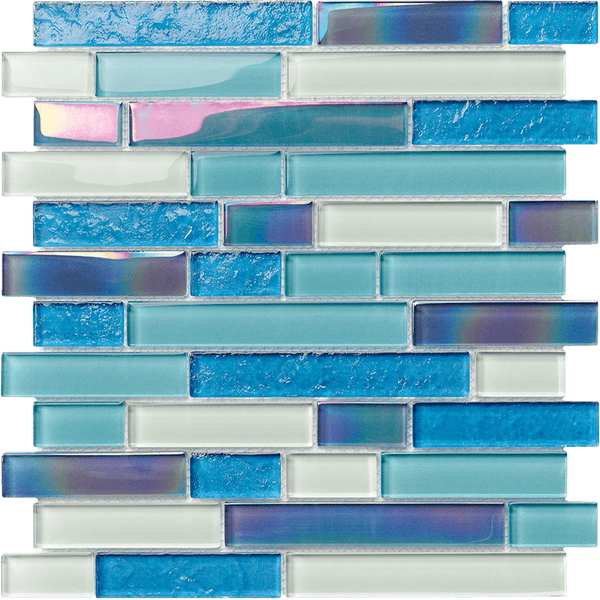 Summer Breeze Linear Glass Tile is an Exquisite Tile made of glass suitable for swimming pool, shower walls, backsplash, Jacuzzi, and spa - Tiles and Deco