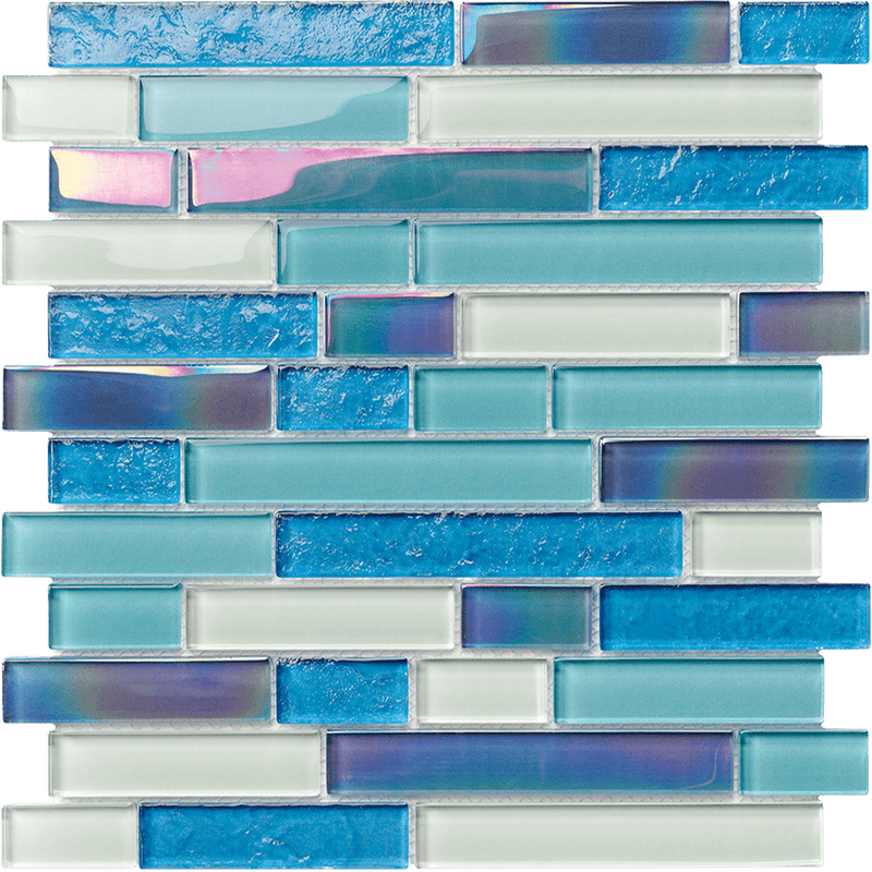 Summer Breeze Linear Glass Tile is an Exquisite Tile made of glass suitable for swimming pool, shower walls, backsplash, Jacuzzi, and spa - Tiles and Deco