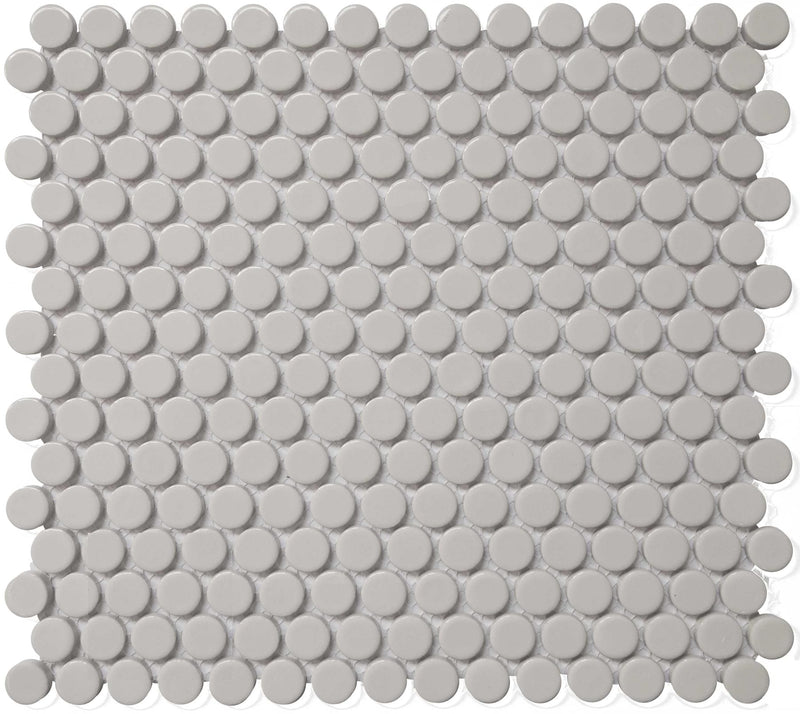 Mosaics Gray Matte Penny Round 12x12 