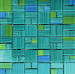 Brush Aquarium Mixed - Glass Pool Tile - Tiles and Deco