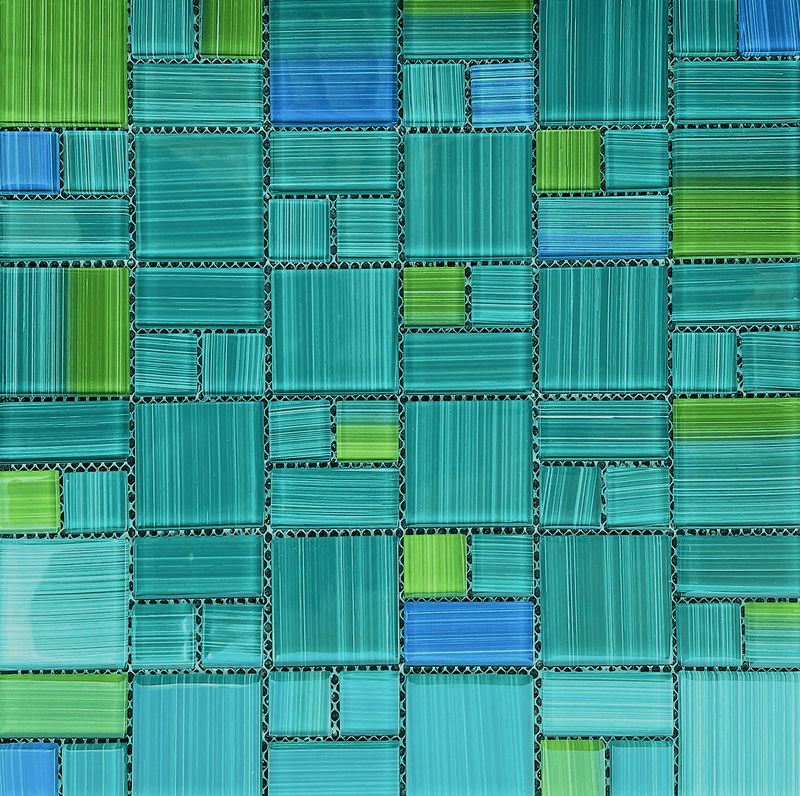 Brush Aquarium Mixed - Glass Pool Tile - Tiles and Deco