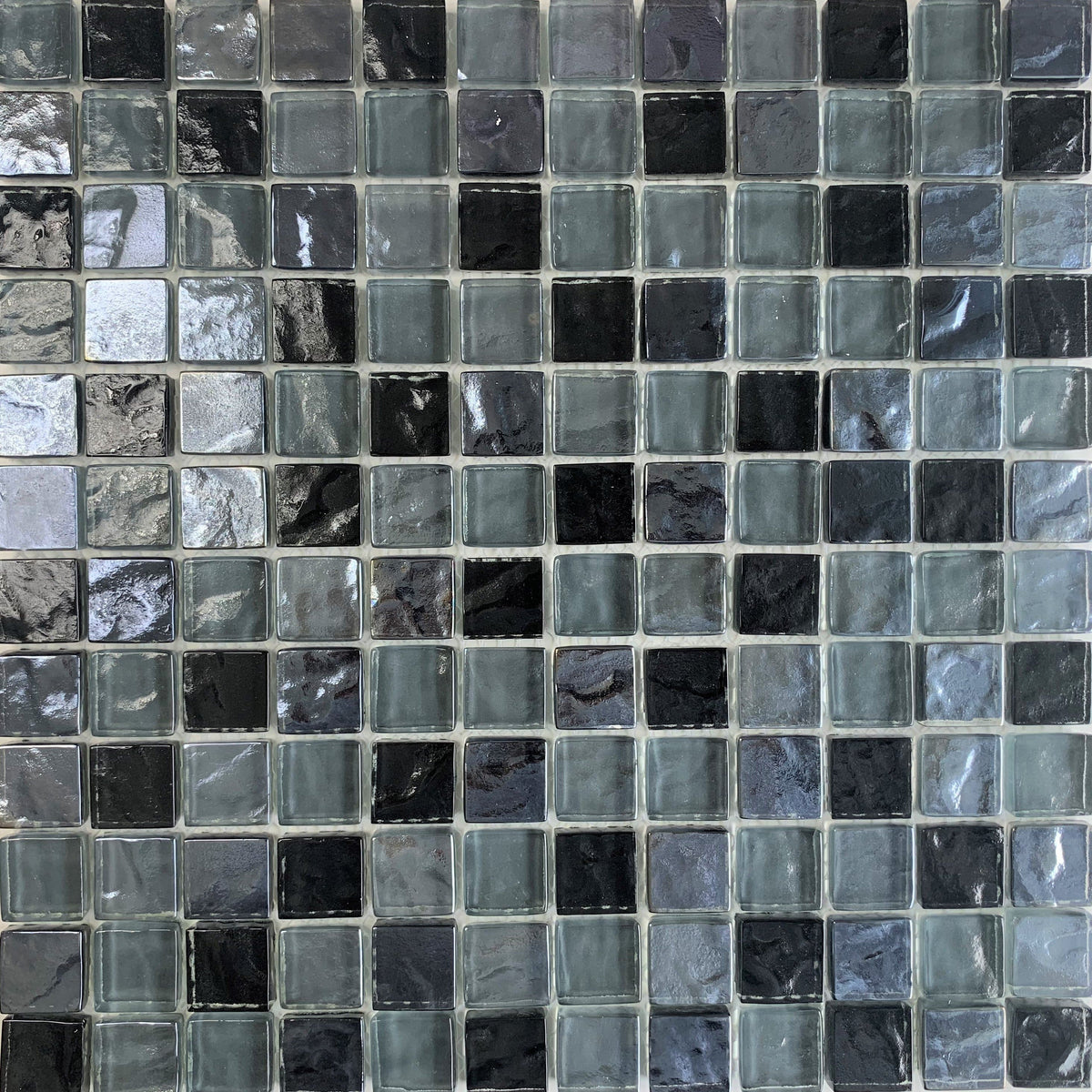 Volcanic Black 1x1 Pool Tile | Luxurious Glass Design