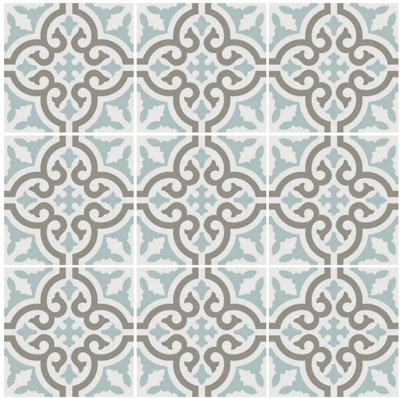 Hydraulic Aqua Tile 8″x 8″ - Tiles and Deco