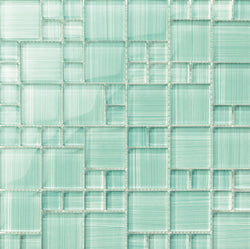 Hawaii Aquamarine Mix Glass tile can be used in pools, Spas, Waterlines, Walls, Bathrooms, Showers, and Backsplash - Tiles and Deco