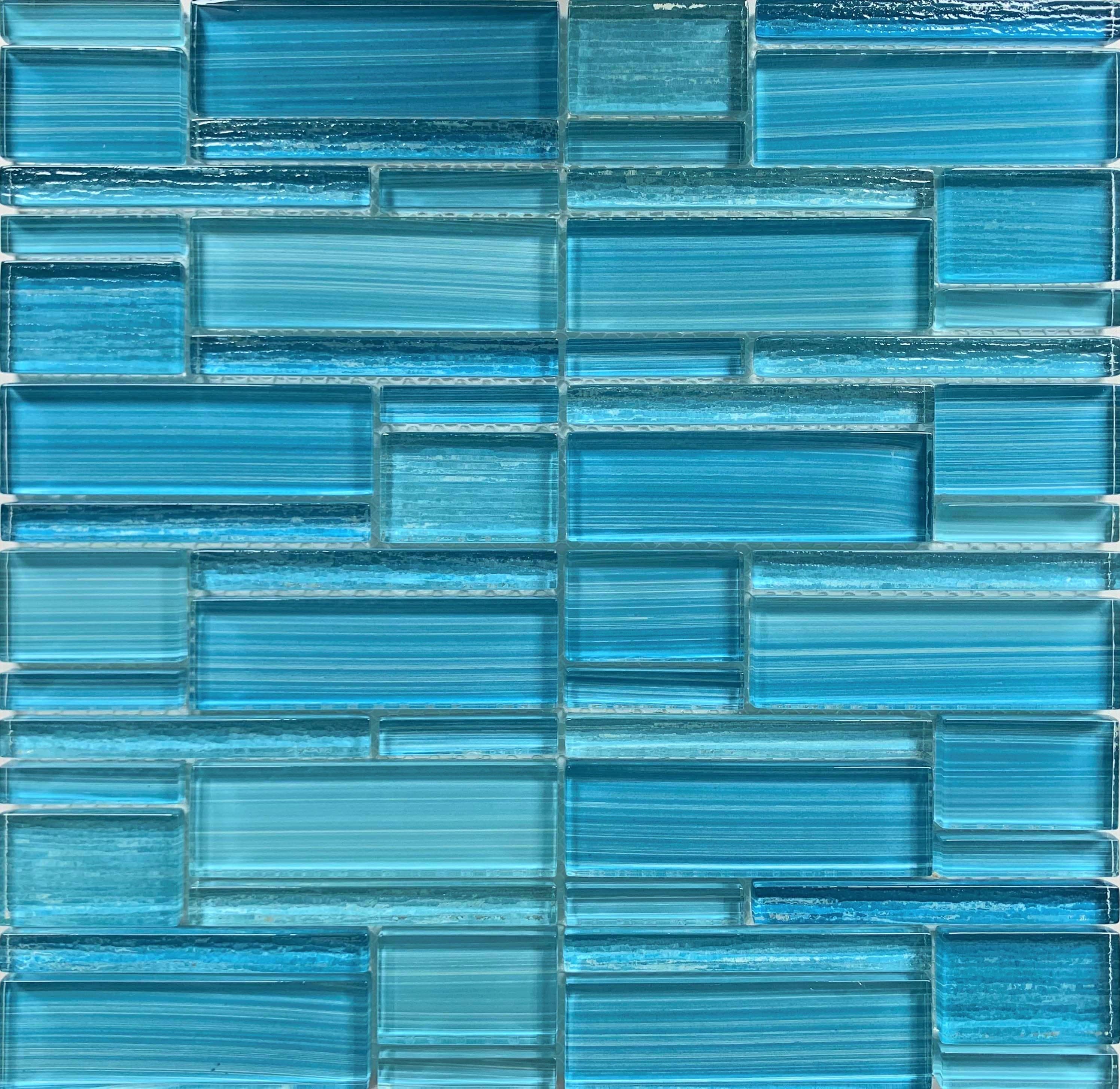 Cocoa Aqua Linear Pool Tile - Tiles and Deco