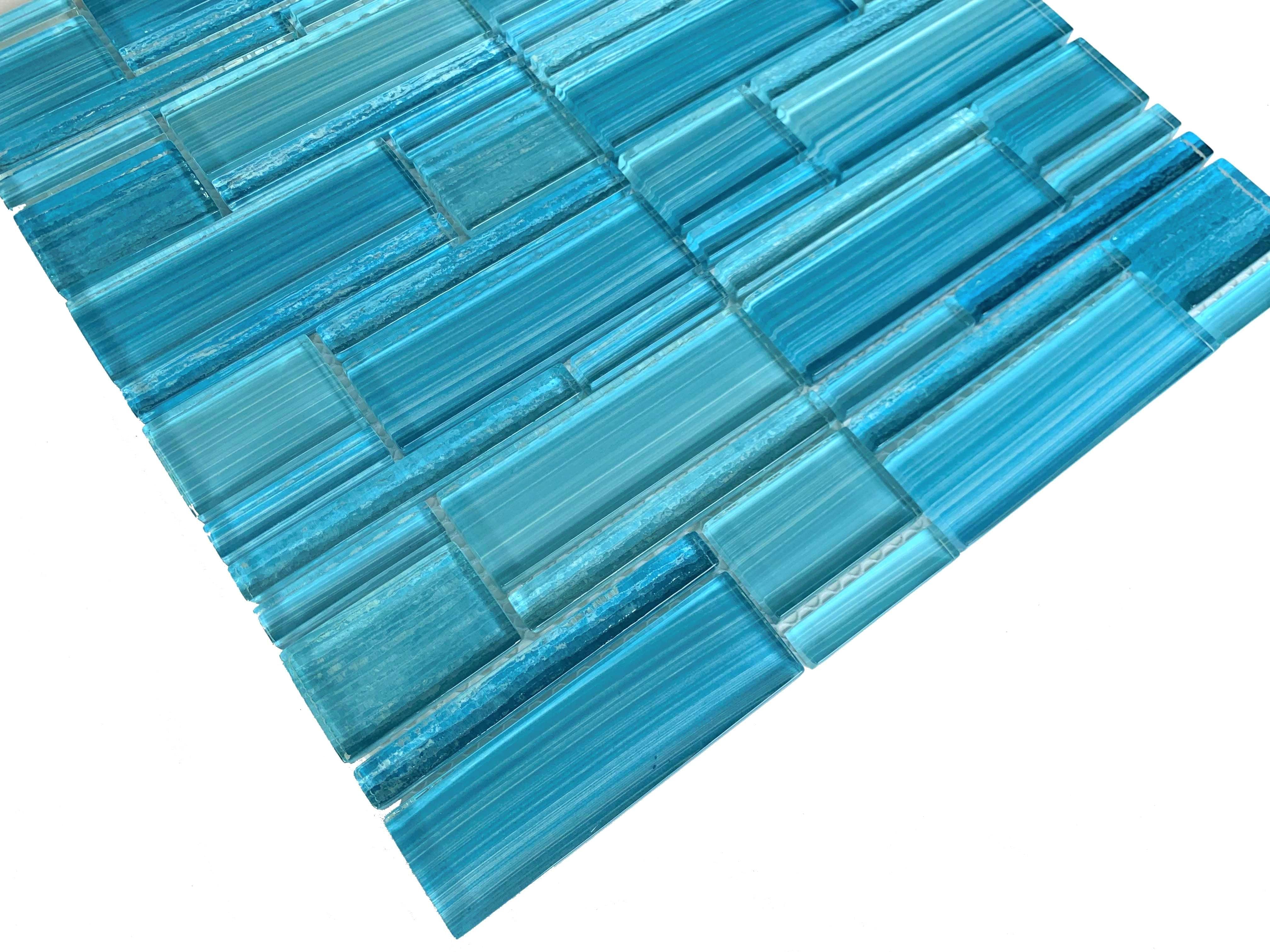 Cocoa Aqua Linear Pool Tile - Tiles and Deco
