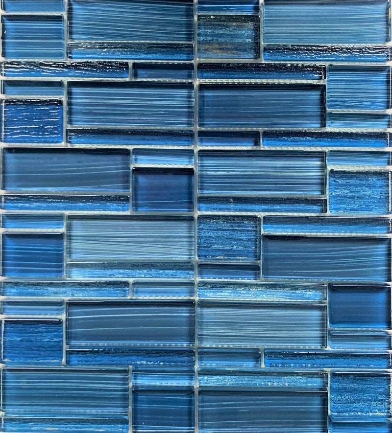 Cocoa Blue Linear Pool Tile - Tiles and Deco