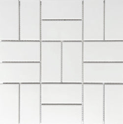 White Crosshatch Matte 2"x4" - Tiles and Deco