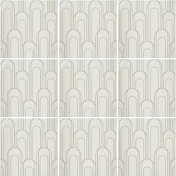 Art Deco Oval Gray Taupe 8x8 - Tiles and Deco