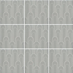 Art Deco Oval Taupe Gray 8x8 - Tiles and Deco