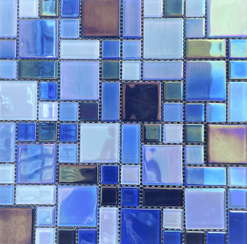 Iridescent Blue Mixed - Tiles and Deco