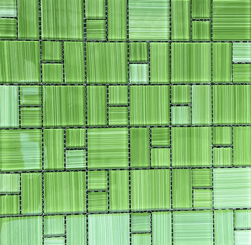 Brush Lime Mixed - Glass Pool Tile - Tiles and Deco