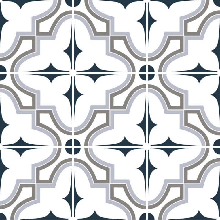 Hydraulic Market Blue Tile 8″x8″ - Tiles and Deco