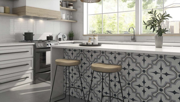 Hydraulic Market Blue Tile 8″x8″ - Tiles and Deco