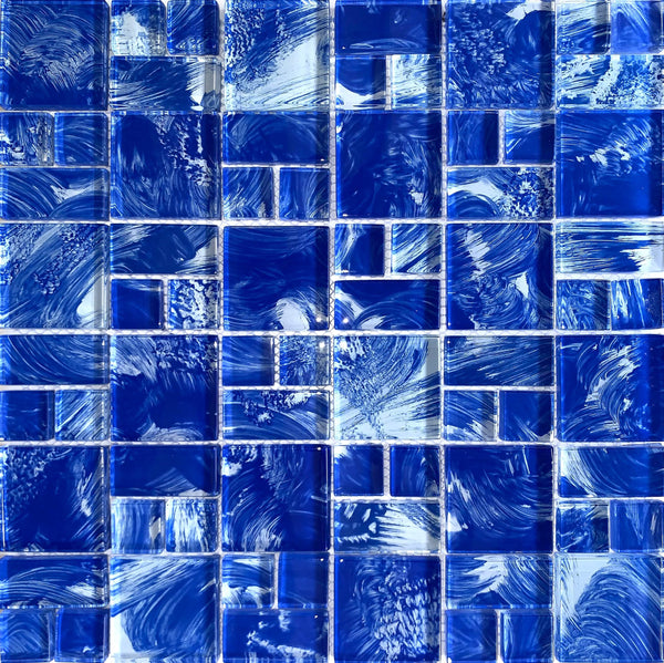 Picasso Mix tile is made of glass suitable for swimming pool, shower walls, backsplash, Jacuzzi, and spa - Tiles and Deco