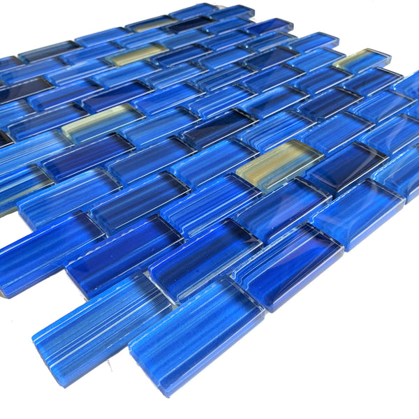 Pineapple Blue 1x2 Pool Tiles  are ideal for use in swimming pools, spas, jacuzzis, fountain walls, waterlines, bathrooms, and backsplashes - Tiles and Deco