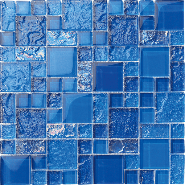 Bahamas Dark Blue Mix - Pool tile is suitable for swimming pool, shower walls, backsplash, Jacuzzi, and spa - Tiles and Deco