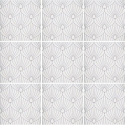 Art Deco Shell White Lavender 8x8 - Tiles and Deco