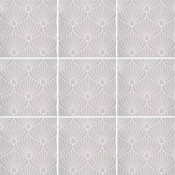 Art Deco Shell Lavender White 8x8 - Tiles and Deco