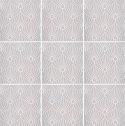 Art Deco Shell Lavender White 8x8 - Tiles and Deco