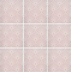 Art Deco Shell Pink White 8x8 - Tiles and Deco