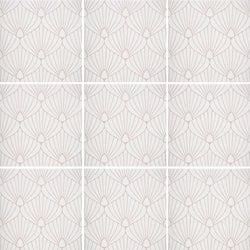 Art Deco Shell White Pink 8x8 - Tiles and Deco