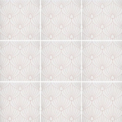 Art Deco Shell White Pink 8x8 - Tiles and Deco